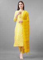 Rayon Light Yellow Casual Wear Embroidery Work Readymade Salwar Suit